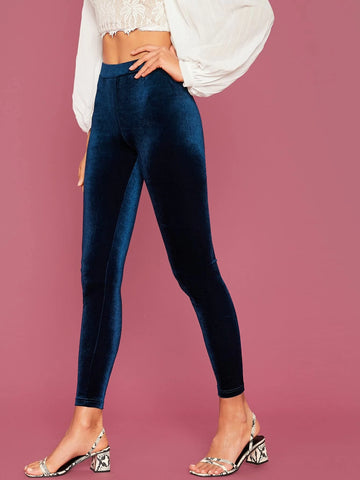 BAE Elastic Waist Velvet Leggings