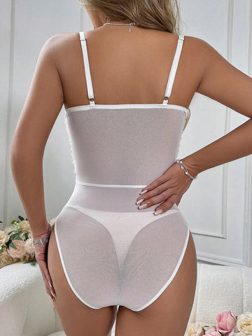 Fashionable Knitted Jumpsuit With 3D Floral Decor