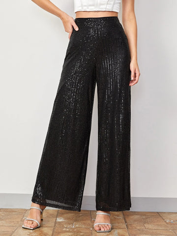 BAE High Waist Sequin Wide Leg Pants