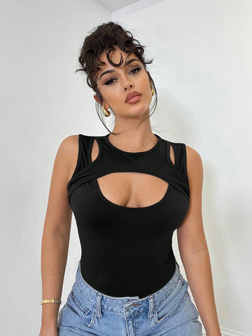 Hollow-Out Tight Bodysuit
