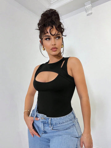 Hollow-Out Tight Bodysuit