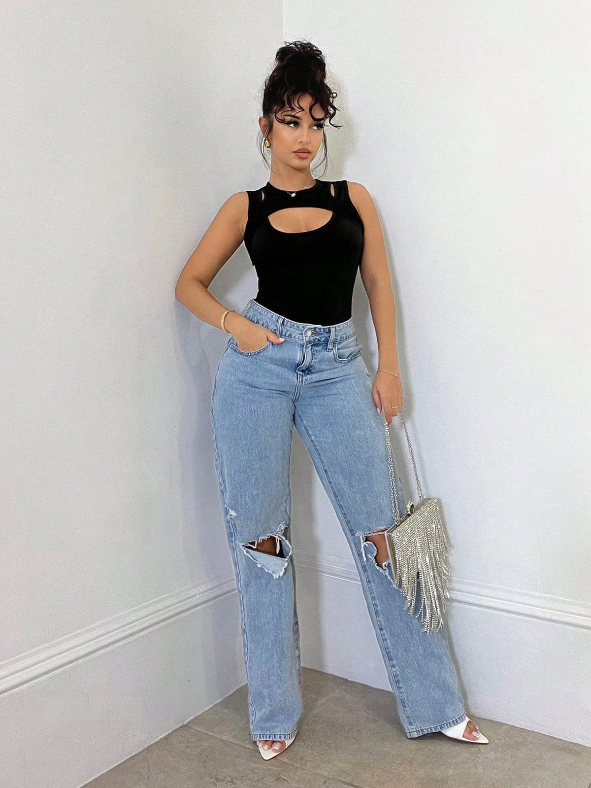 Hollow-Out Tight Bodysuit