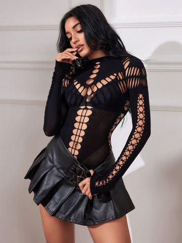 Hollow Out Long Sleeve Jumpsuit