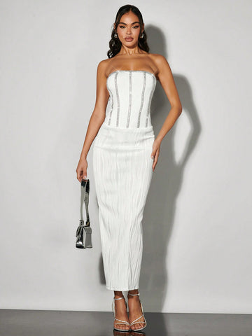 Hot Drill Three Kingdoms-Style Strapless Bodysuit Dress