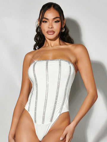 Hot Drill Three Kingdoms-Style Strapless Bodysuit Dress