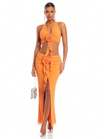 Ladies' Solid Color Two Piece Set