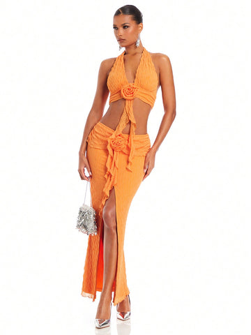 Ladies' Solid Color Two Piece Set