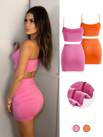 Multi-Pack Solid Color Bodycon Cami Dress For Summer