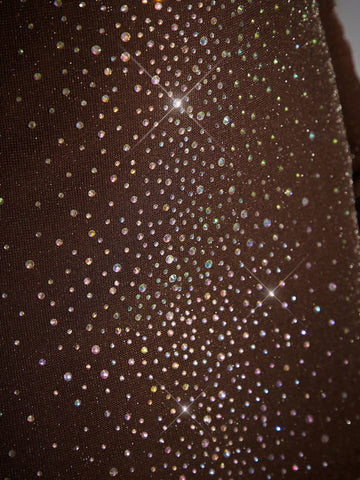 Rhinestone Detail Crop Top & Bodycon Skirt