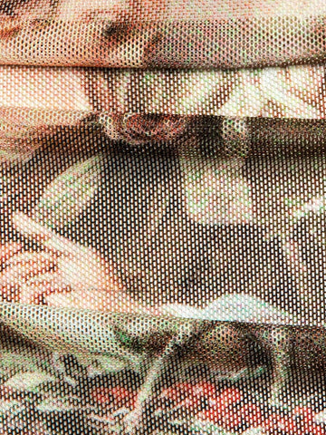 BAE Ruffle Trim Ruched Mesh Skirt