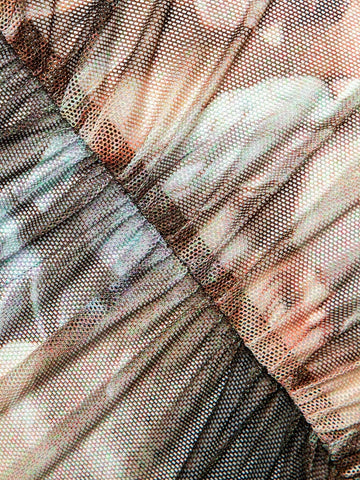 BAE Ruffle Trim Ruched Mesh Skirt