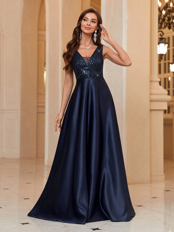 Sequin Detail Bridesmaid Dress