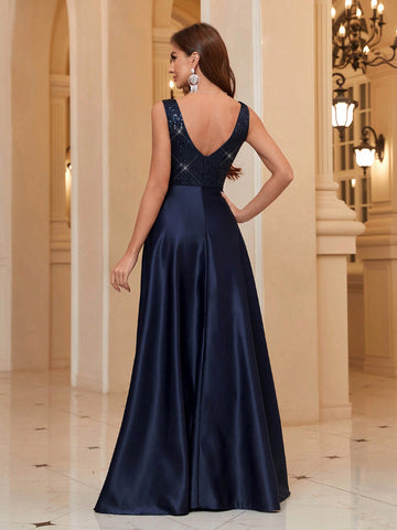 Sequin Detail Bridesmaid Dress
