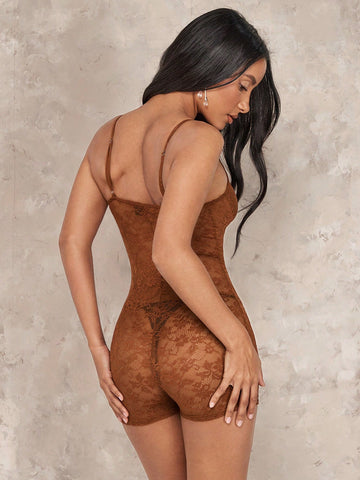 Sheer Lace Strappy Jumpsuit