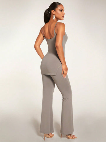 Solid Cami Top & Flare Leg Pants