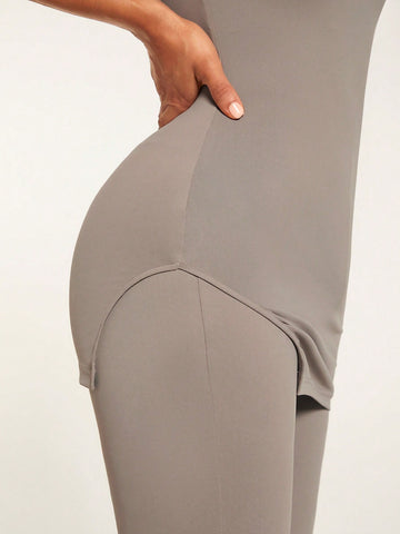 Solid Cami Top & Flare Leg Pants