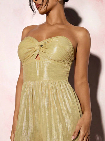 Spring/Summer Sexy Strapless High Waist Wide Leg Jumpsuit