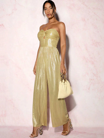 Spring/Summer Sexy Strapless High Waist Wide Leg Jumpsuit