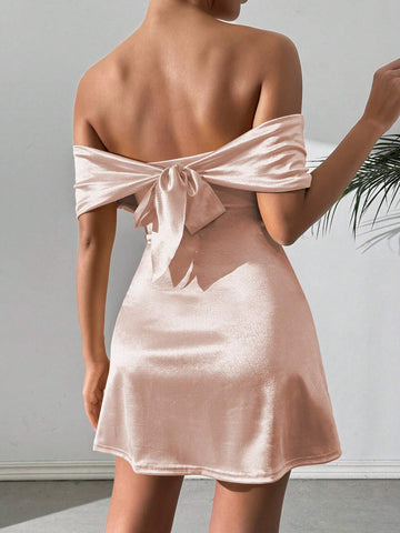 Strapless Sexy Solid Color Party Dress Formal Gown