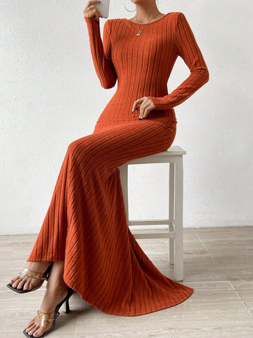 BAE Tie Backless Ruched Maxi Dress