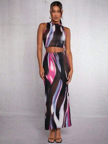 Tie Dye Tank Top & Pencil Skirt