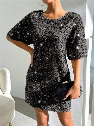 Women's Backless Tied Half Sleeve Loose & Comfortable Trendy Dress