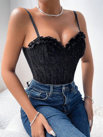 Women's Frill Edge Cami Bodysuit