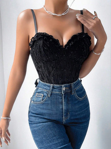 Women's Frill Edge Cami Bodysuit