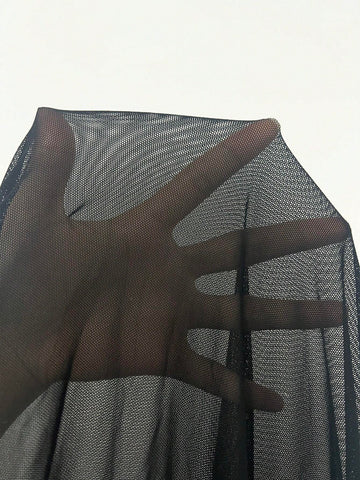 Women's Lace Contrast Mesh Cami Bodysuit