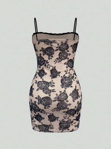 Women's Summer Lace Trim Strappy Sundress
