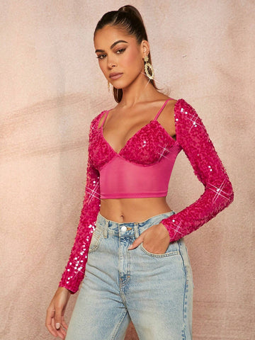 Women's Top With Sequin Decoration