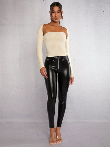 BAE Zip Fly Patent Skinny Pants