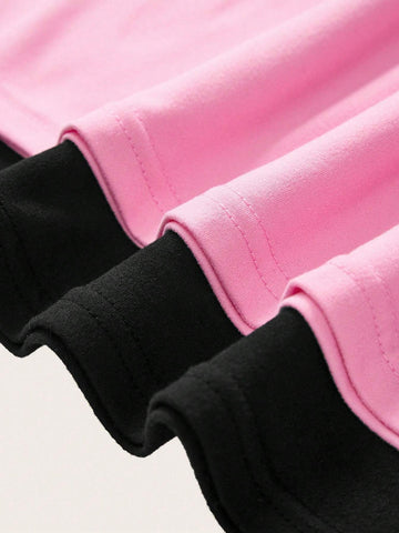 2pcs Casual Solid Color Knit Half-Open Collar Short Sleeve Fitted Women Mini Dress