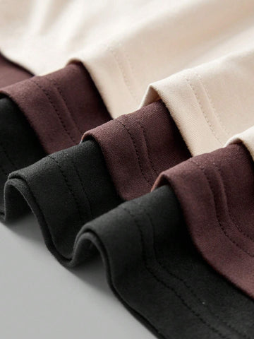 3pcs/Pack Solid Color Knitted Long Sleeve Slim Fit Turtleneck Mini Dress For Women