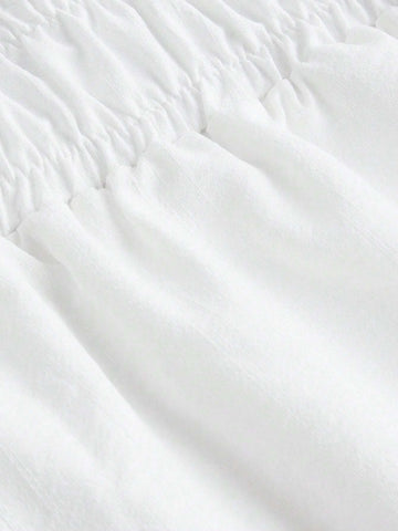 BASICS Casual Solid Woven High Waist Wide Leg Women's Shorts