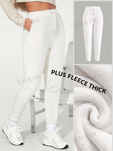 BASICS Drawstring Waist Solid Sweatpants