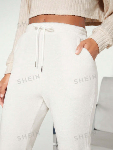 BASICS Drawstring Waist Solid Sweatpants