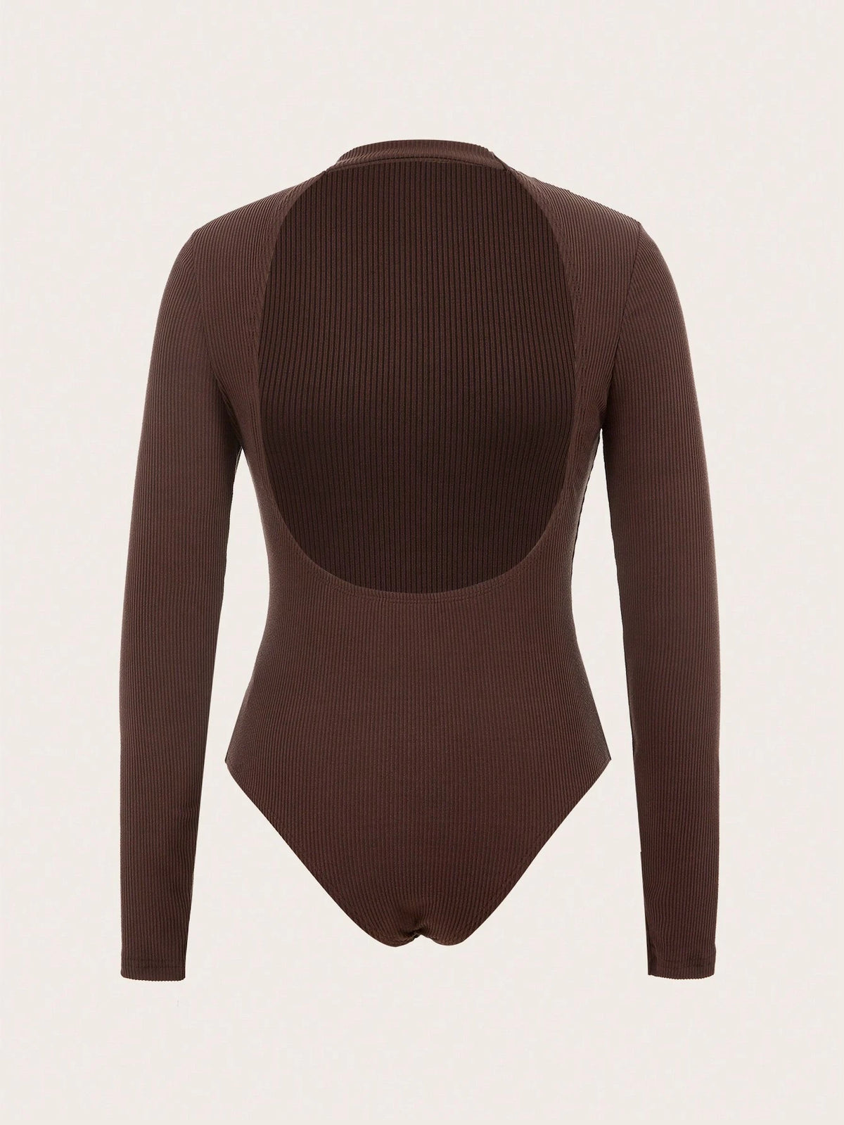 Solid Color Casual Knit Bodysuit For Women