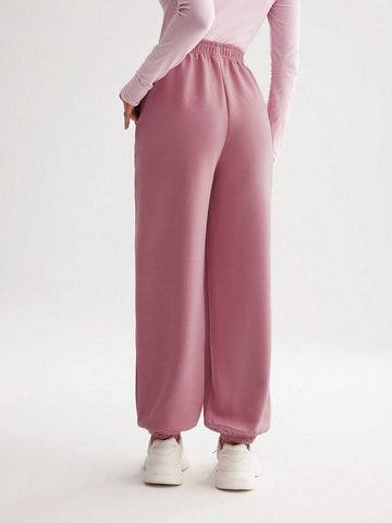 BASICS Spacer Fabric Solid Slant Pocket Sweatpants Joggers