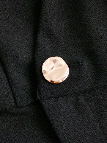 Button-Embellished Wrap Neck Jumpsuit