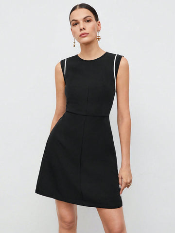 BIZwear Contrast Binding A-line Dress