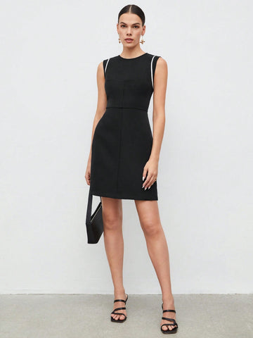 BIZwear Contrast Binding A-line Dress