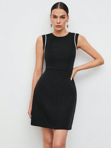 BIZwear Contrast Binding A-line Dress