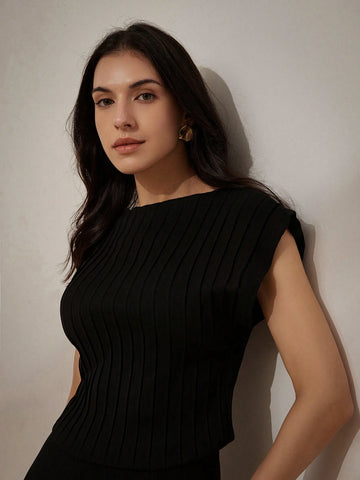 Fashionable Runway Style Commuting And Heavy Work Pressed Lady's Suit (Top And Pants) For Teachers