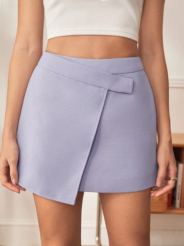 Flap Detail Button Front Jacket & Asymmetrical Hem Skirt