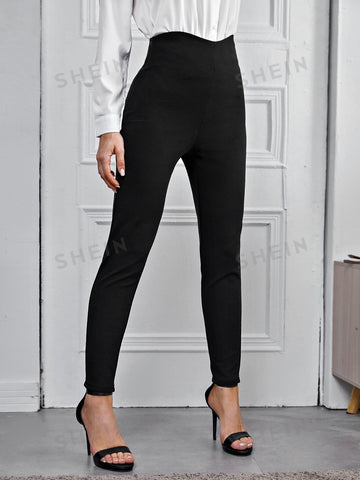 BIZwear High-rise Solid Skinny Pants Workwear