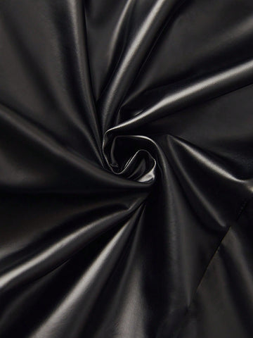 BIZwear High Waist Split Hem PU Leather Skinny Pants