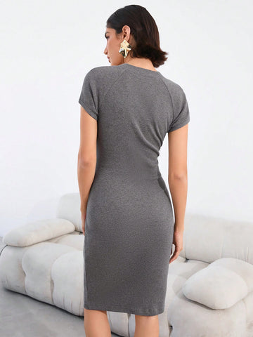 Knitted Short Sleeve Dress