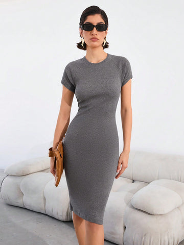Knitted Short Sleeve Dress