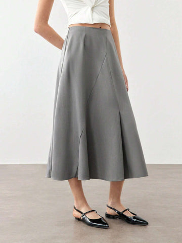 BIZwear Simple & Casual High Waist A-Line Skirt, Versatile